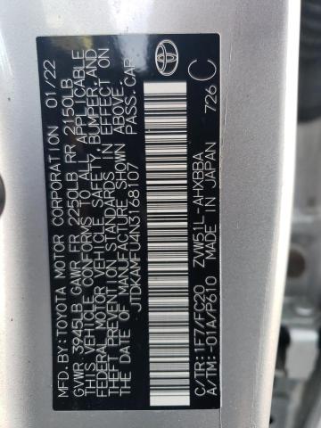 JTDKAMFU4N3168107 - 2022 TOYOTA PRIUS NIGHT SHADE Сріблястий фото 12