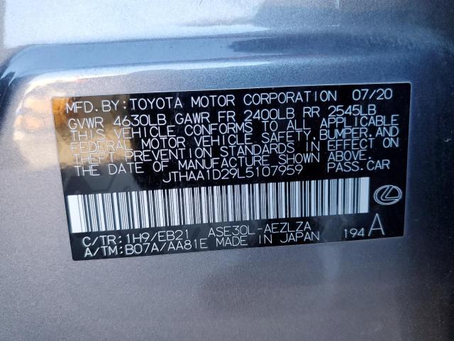 JTHAA1D29L5107959 - 2020 LEXUS IS 300 GRAY photo 12