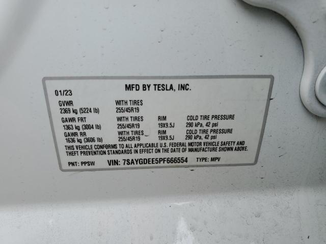 7SAYGDEE5PF666554 - 2023 TESLA MODEL Y Biały zdjęcie 12