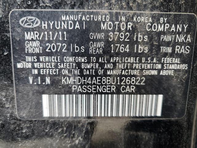 KMHDH4AE8BU126822 - 2011 HYUNDAI ELANTRA GLS BLACK photo 13