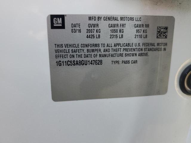 1G11C5SA8GU147628 - 2016 CHEVROLET MALIBU LIM LT 白色 照片 12