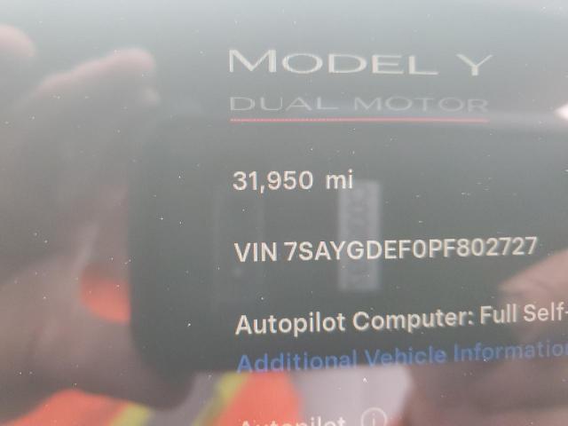 7SAYGDEF0PF802727 - 2023 TESLA MODEL Y 黑色 照片 9
