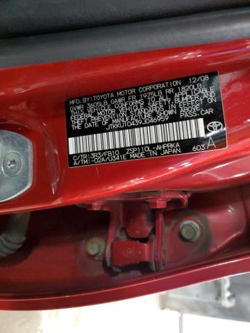 JTKKU10439J046959 - 2009 TOYOTA SCION XD RED photo 12