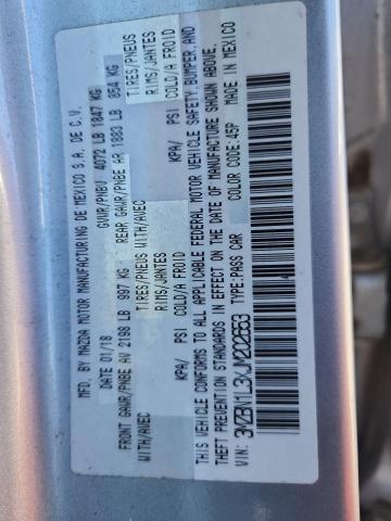 3MZBN1L3XJM202653 - 2018 MAZDA 3 TOURING Srebrny zdjęcie 13