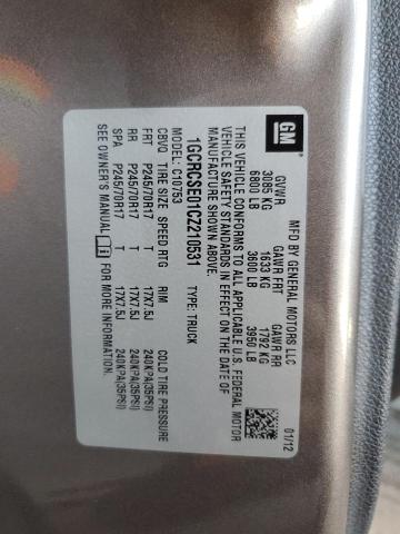 1GCRCSE01CZ210531 - 2012 CHEVROLET SILVERADO C1500 LT TAN photo 12