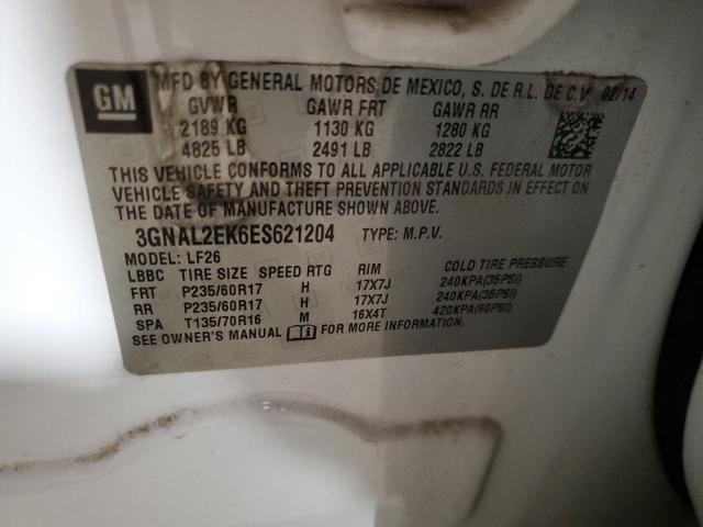 3GNAL2EK6ES621204 - 2014 CHEVROLET CAPTIVA LS 白色 照片 13