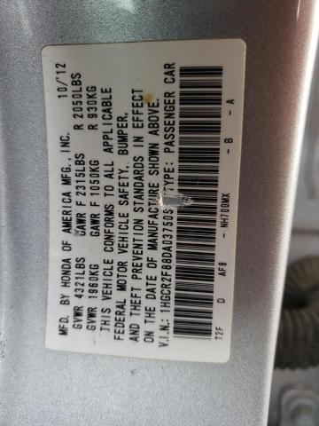 1HGCR2F88DA037505 - 2013 HONDA ACCORD EXL SILVER photo 12