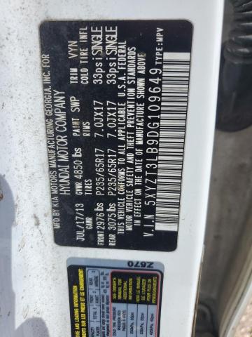 5XYZT3LB9DG109649 - 2013 HYUNDAI SANTA FE S WHITE photo 13