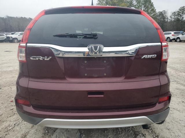 2HKRM4H74FH632399 - 2015 HONDA CR-V EXL BURGUNDY photo 6