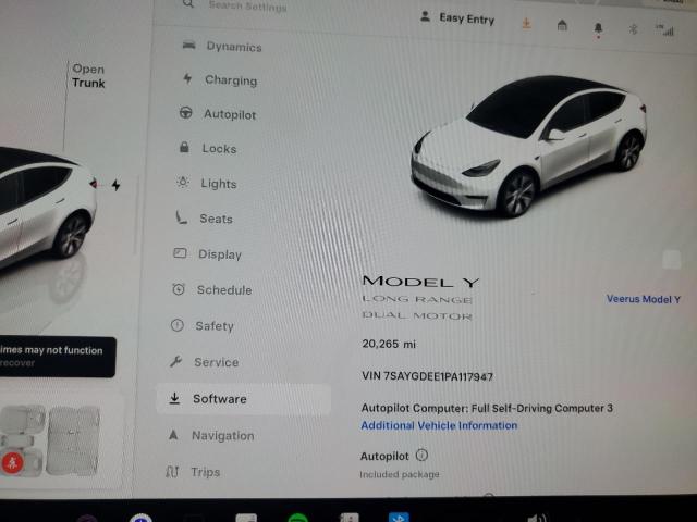 7SAYGDEE1PA117947 - 2023 TESLA MODEL Y 白色 照片 9