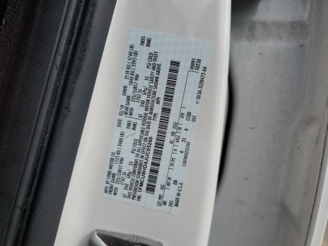 1FMCU9HD4JUC05260 - 2018 FORD ESCAPE SEL Biały zdjęcie 13