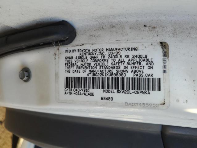 4T1BG22K1XU898380 - 1999 TOYOTA CAMRY CE WHITE photo 12