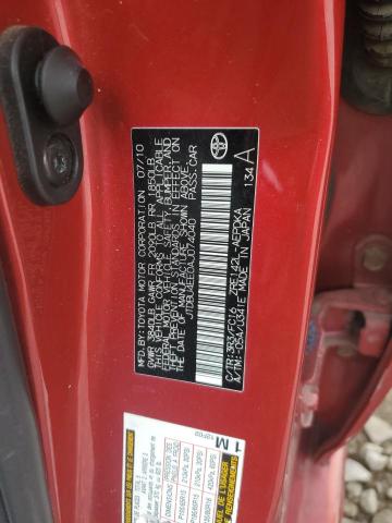 JTDBU4EE0AJ074040 - 2010 TOYOTA COROLLA BASE RED photo 12