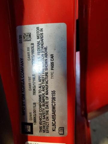 KL8CA6SA6MC708155 - 2021 CHEVROLET SPARK LS RED photo 12