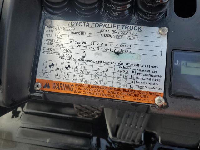 8FGCU2562292 - 2014 TOYT FORKLIFT Orange Foto 10
