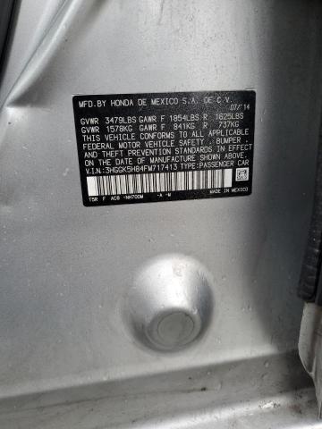 3HGGK5H84FM717413 - 2015 HONDA FIT EX SILVER photo 12