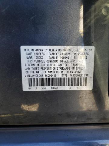 JH4CL96818C005416 - 2008 ACURA TSX ნაცრისფერი ფოტო 12
