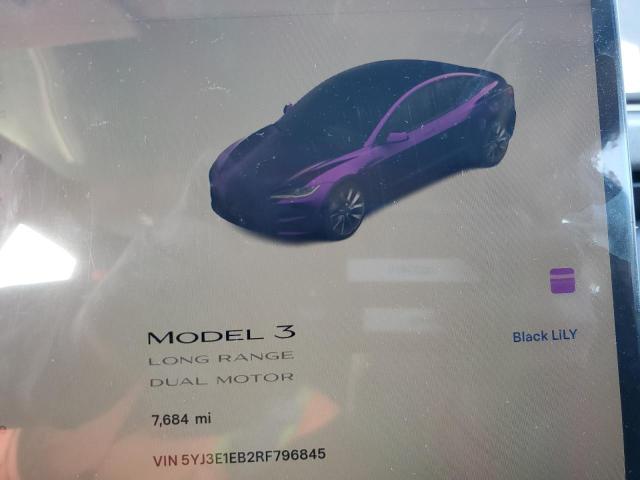5YJ3E1EB2RF796845 - 2024 TESLA MODEL 3 შავი ფოტო 9