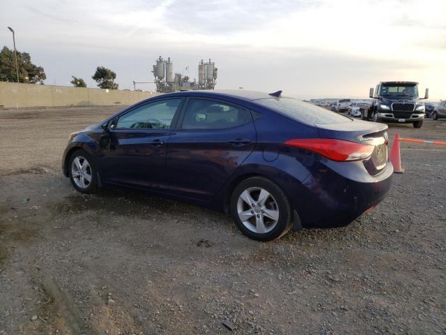 5NPDH4AE2DH407080 - 2013 HYUNDAI ELANTRA GLS BLUE photo 2