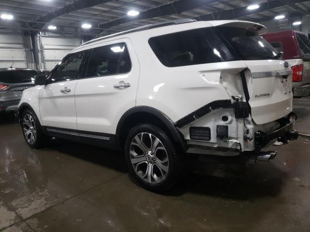 1FM5K8HT5KGA87736 - 2019 FORD EXPLORER PLATINUM WHITE photo 2