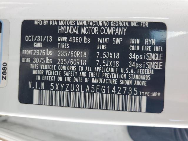 5XYZU3LA5EG142735 - 2014 HYUNDAI SANTA FE S თეთრი ფოტო 14