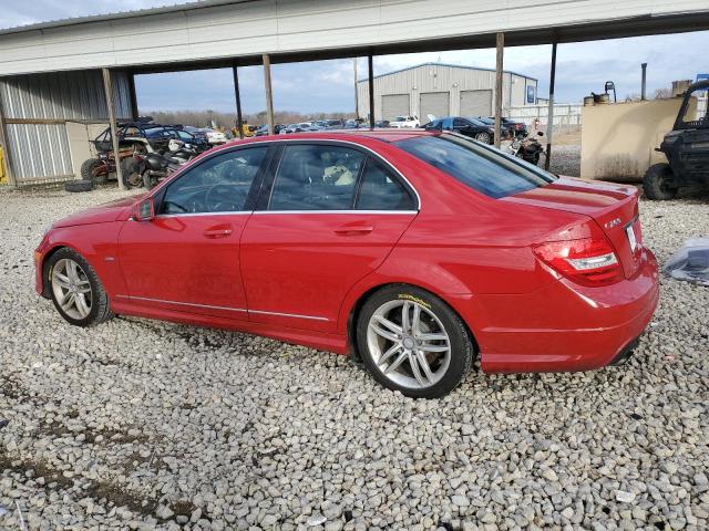 WDDGF4HB5CA608918 - 2012 MERCEDES-BENZ C 250 RED photo 2