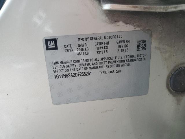 1G11H5SA2DF255261 - 2013 CHEVROLET MALIBU LTZ ოქროსფერი ფოტო 12