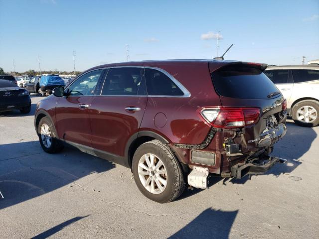 5XYPG4A51KG493213 - 2019 KIA SORENTO LX BURGUNDY photo 2