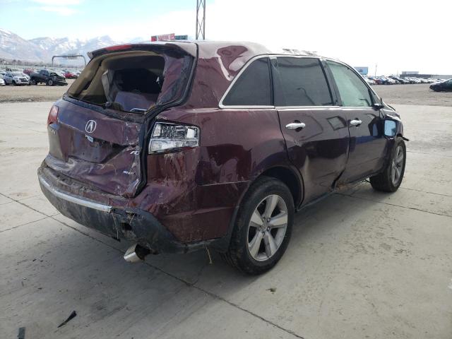 2HNYD2H29CH509281 - 2012 ACURA MDX MAROON photo 3