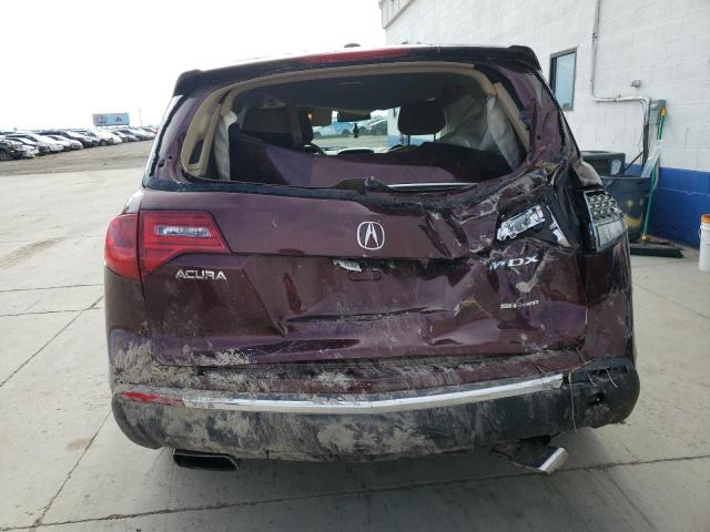 2HNYD2H29CH509281 - 2012 ACURA MDX MAROON photo 6