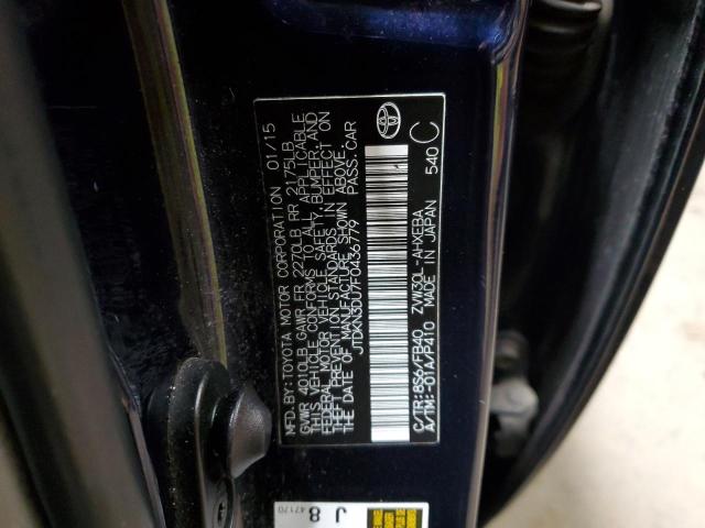 JTDKN3DU7F0436779 - 2015 TOYOTA PRIUS BLUE photo 12