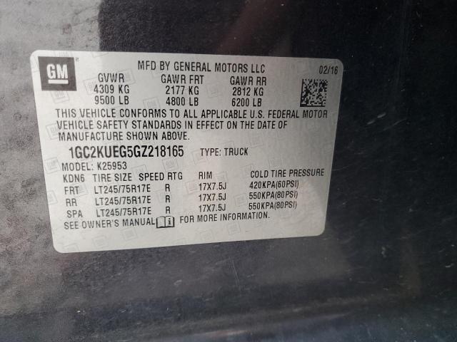 1GC2KUEG5GZ218165 - 2016 CHEVROLET SILVERADO K2500 HEAVY DUTY GRAY photo 12