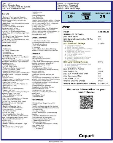 WDCGG5HB4FG340162 - 2015 MERCEDES-BENZ GLK 350 WHITE photo 10