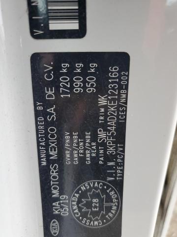 3KPF54AD2KE123166 - 2019 KIA FORTE EX 白色 照片 12