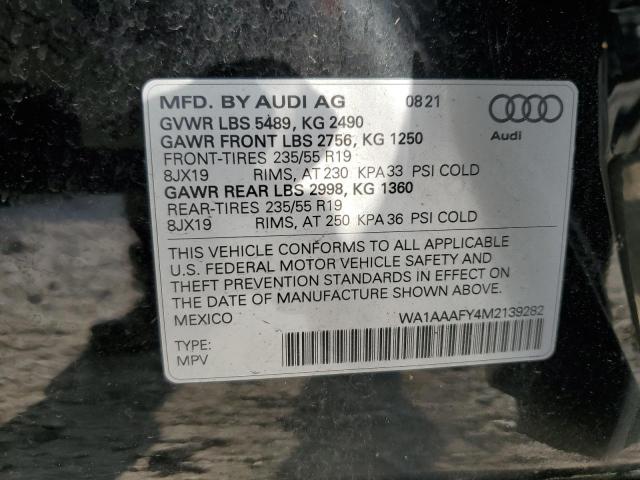 WA1AAAFY4M2139282 - 2021 AUDI Q5 PREMIUM BLACK photo 13