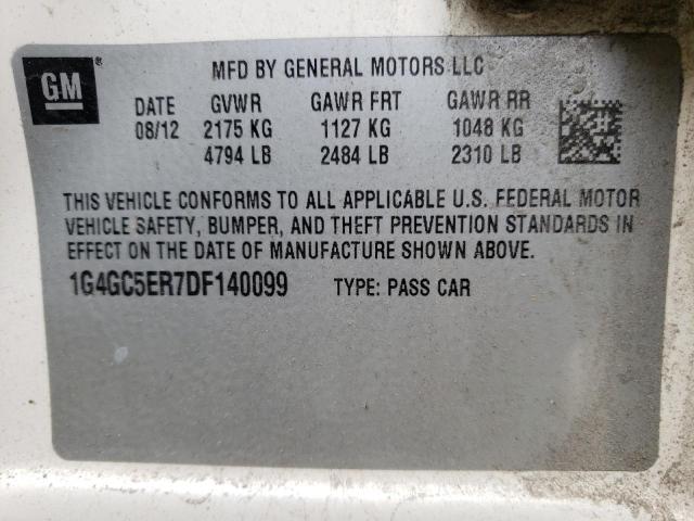 1G4GC5ER7DF140099 - 2013 BUICK LACROSSE კრემისფერი ფოტო 24
