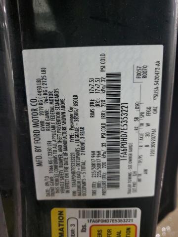 1FA6P0HD7E5353221 - 2014 FORD FUSION SE BLACK photo 12