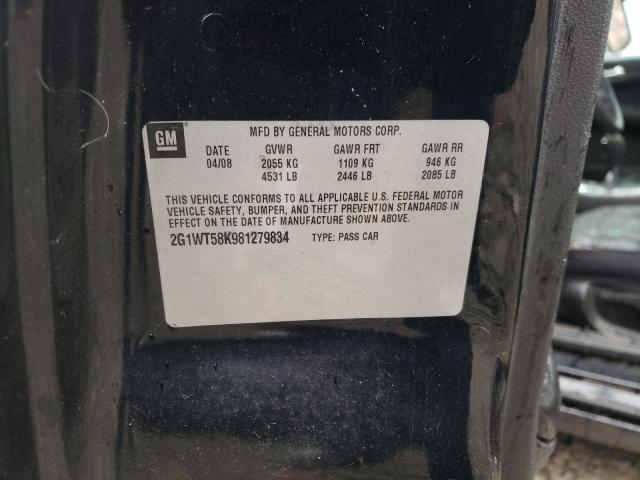 2G1WT58K981279834 - 2008 CHEVROLET IMPALA LT BLACK photo 12