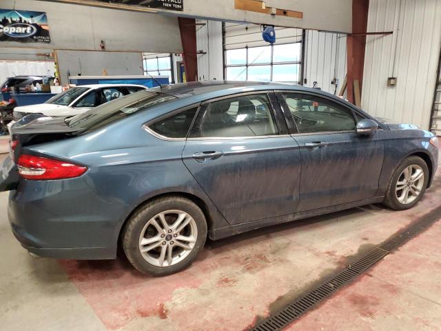 3FA6P0HD0JR146970 - 2018 FORD FUSION SE BLUE photo 3