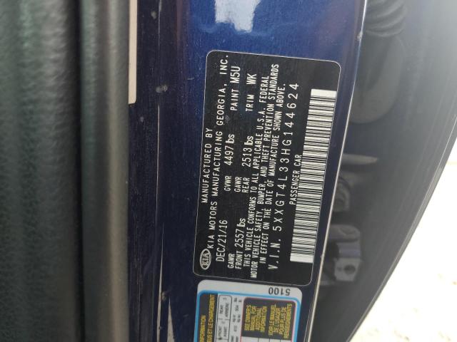 5XXGT4L33HG144624 - 2017 KIA OPTIMA LX BLUE photo 12