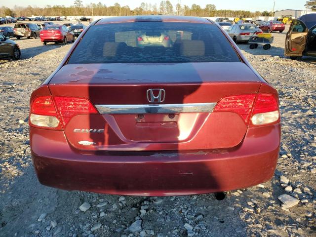 2HGFA165X9H364792 - 2009 HONDA CIVIC LX BURGUNDY photo 6