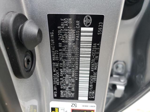 4T1T11AK6RU850930 - 2024 TOYOTA CAMRY SE NIGHT SHADE SILVER photo 12