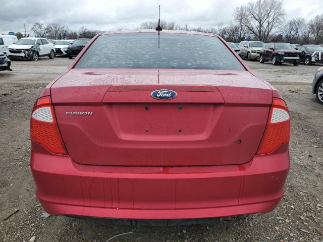 3FAHP0GA8CR294447 - 2012 FORD FUSION S RED photo 6