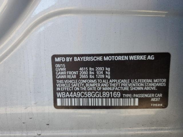 WBA4A9C58GGL89169 - 2016 BMW 428 I GRAN COUPE SULEV SILVER photo 12