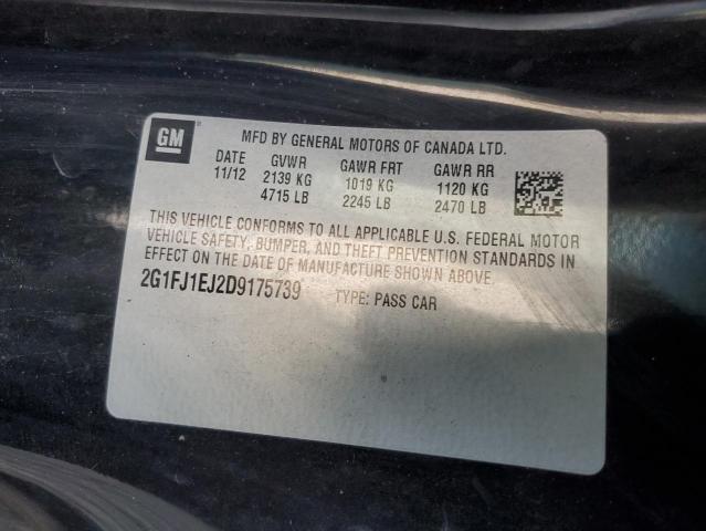 2G1FJ1EJ2D9175739 - 2013 CHEVROLET CAMARO SS 黑色 照片 12