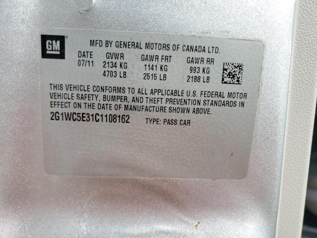 2G1WC5E31C1108162 - 2012 CHEVROLET IMPALA LTZ Plata foto 12