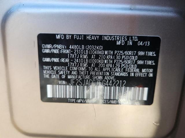 JF2SJACC7EG442212 - 2014 SUBARU FORESTER 2.5I PREMIUM TAN photo 14