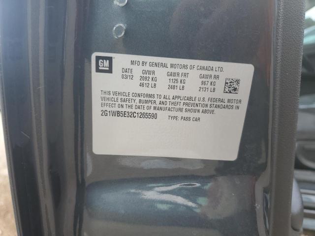 2G1WB5E32C1265590 - 2012 CHEVROLET IMPALA LT 灰色 照片 12