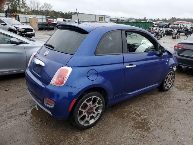 3C3CFFBRXCT127019 - 2012 FIAT 500 SPORT BLUE photo 3