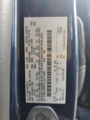 1FMCU0F67LUC71451 - 2020 FORD ESCAPE S Көк фото 13